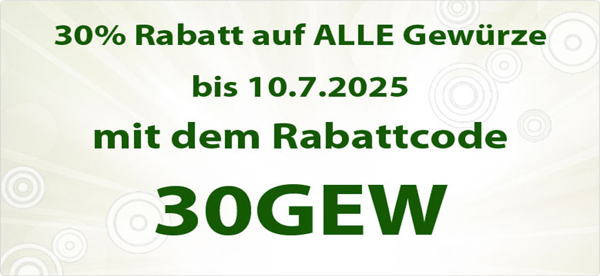 30% Rabatt auf Gewürze